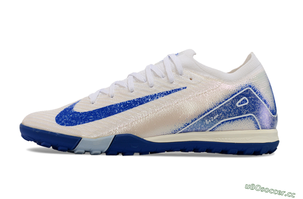 Unisex Nike Air Zoom Mercurial Vapor 16 Elite TF Artificial Turf Low-Tops Football Shoes - White/Blue 0