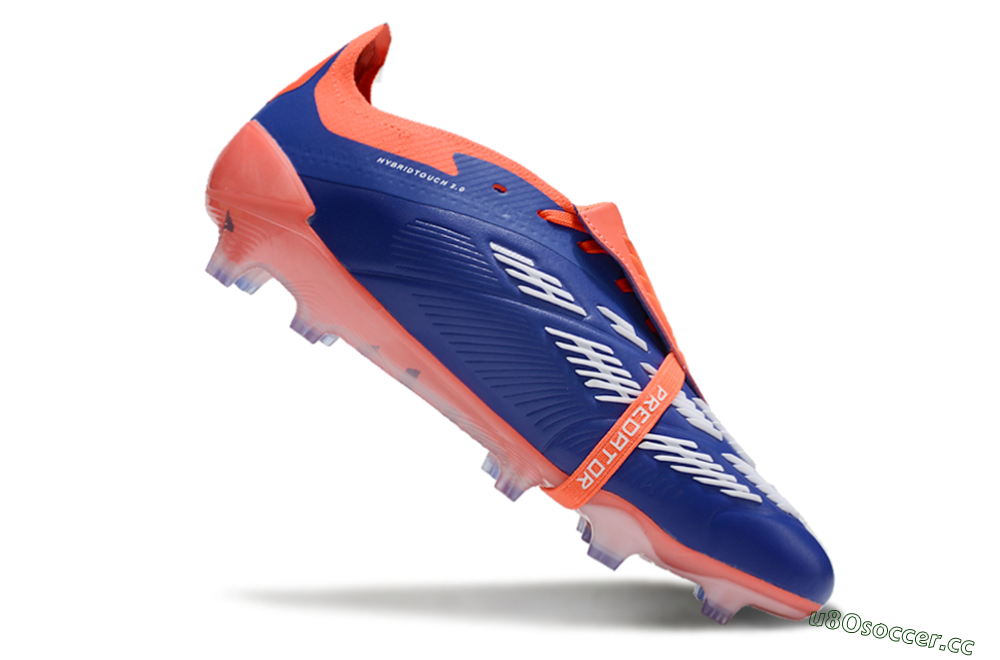 Unisex Adidas Predator Elite Foldover Tongue FG Firm Ground Low-Tops Football Boots - Blue/White/Orange 5