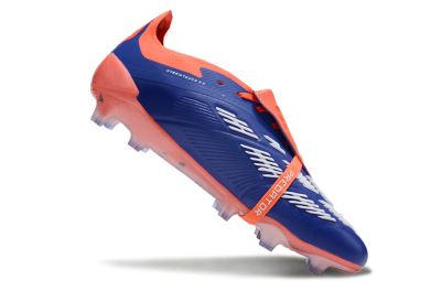 Unisex Adidas Predator Elite Foldover Tongue FG Firm Ground Low-Tops Football Boots - Blue/White/Orange