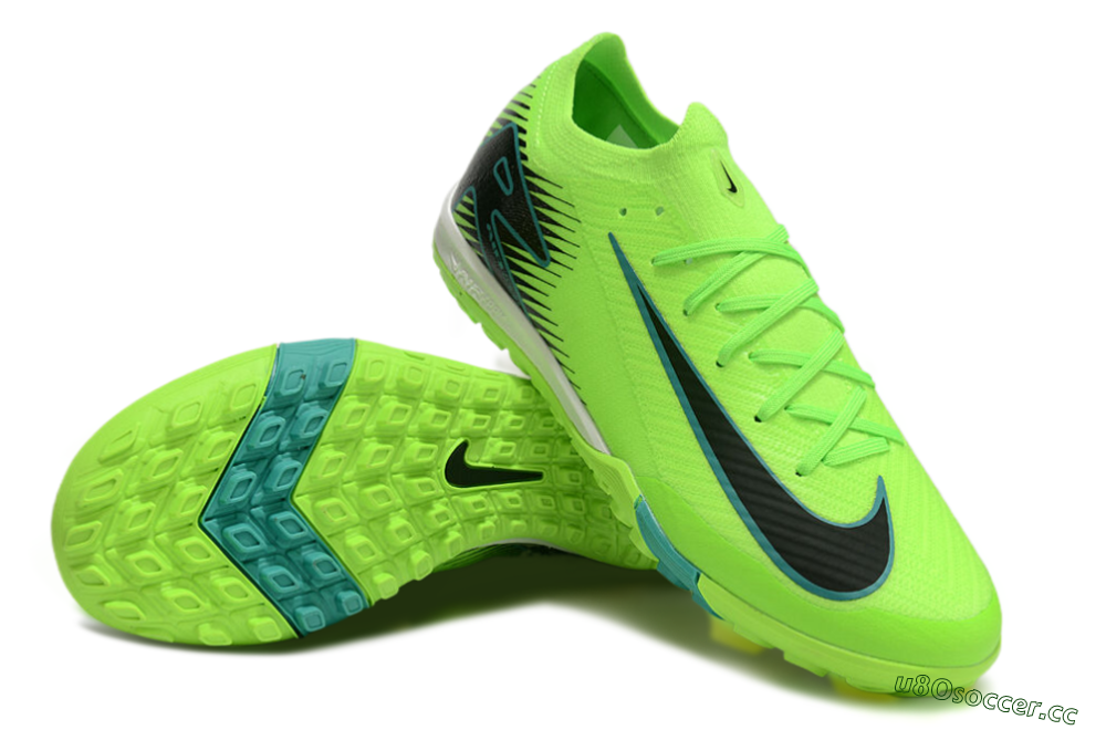 Unisex Nike Air Zoom Mercurial Vapor 16 Elite TF Artificial Turf Low-Tops Football Shoes - Green/Black/Blue 3