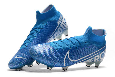 Men's Nike Mercurial Superfly 7 Elite FG Firm Ground High-Tops Football Boots - Blue/White