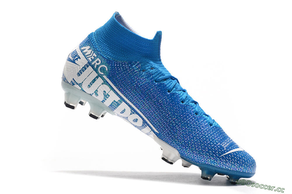 Men's Nike Mercurial Superfly 7 Elite FG Firm Ground High-Tops Football Boots - Blue/White 7