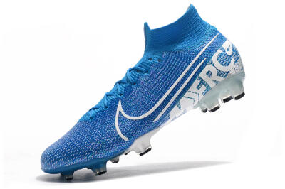 Men's Nike Mercurial Superfly 7 Elite FG Firm Ground High-Tops Football Boots - Blue/White