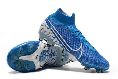 Men's Nike Mercurial Superfly 7 Elite FG Firm Ground High-Tops Football Boots - Blue/White