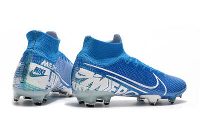Men's Nike Mercurial Superfly 7 Elite FG Firm Ground High-Tops Football Boots - Blue/White