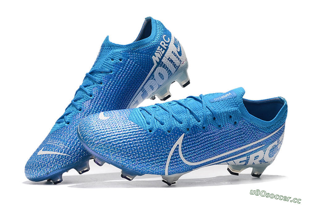 Men's Nike Mercurial Vapor 13 Elite FG Firm Ground Low-Tops Football Boots - Blue/White 6