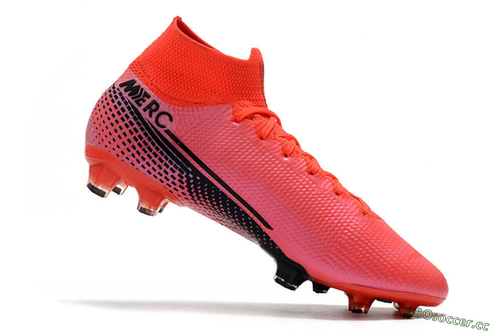 Men's Nike Mercurial Superfly 7 Elite FG Firm Ground High-Tops Football Boots - Red/Black 7