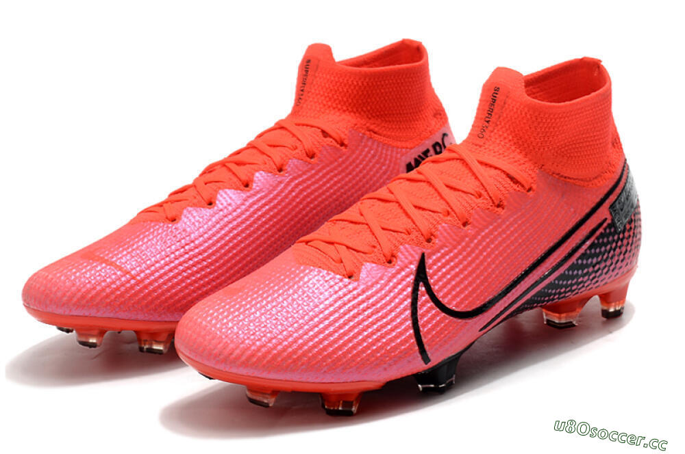 Men's Nike Mercurial Superfly 7 Elite FG Firm Ground High-Tops Football Boots - Red/Black 5