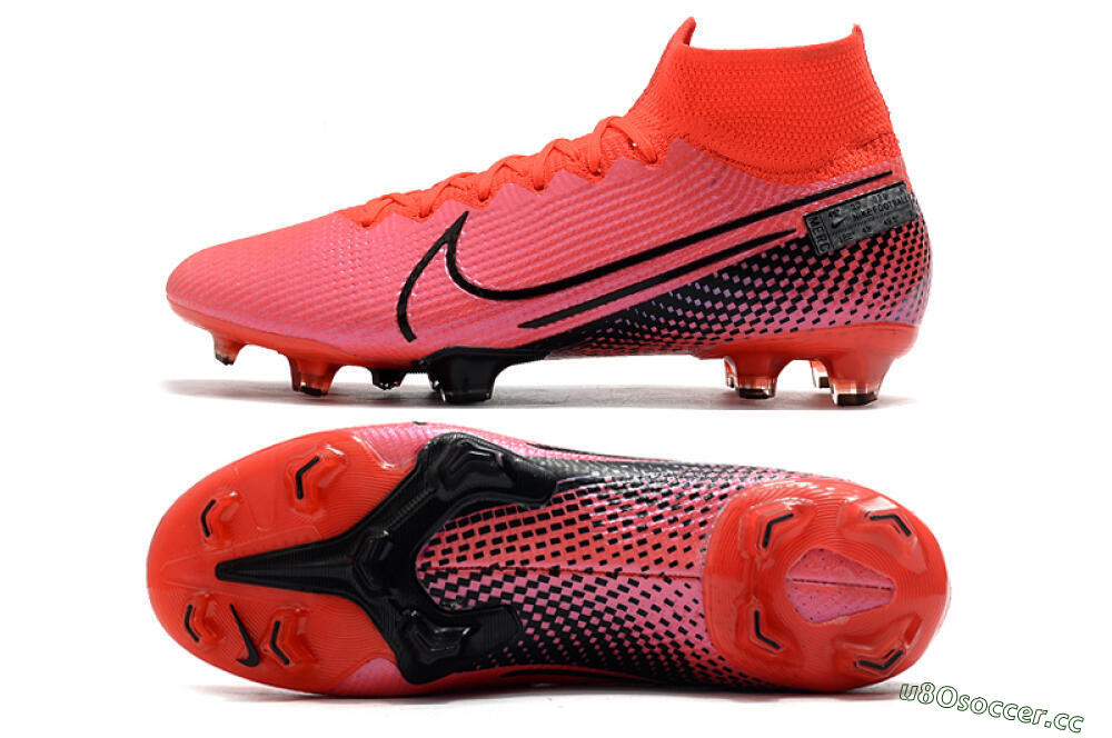 Men's Nike Mercurial Superfly 7 Elite FG Firm Ground High-Tops Football Boots - Red/Black 1