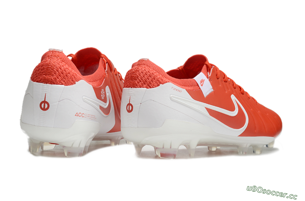 Men's Nike Tiempo Legend 10 Elite FG Firm Ground Low-Tops Football Boots - Red/White 6