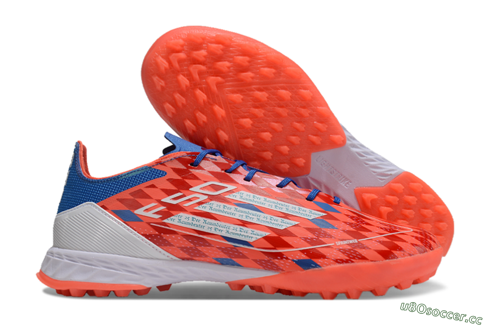 Men's Thomas Müller x Adidas F50 Elite Raumdeuter TF Artificial Turf Low-Tops Football Shoes - Red/Blue/White 2