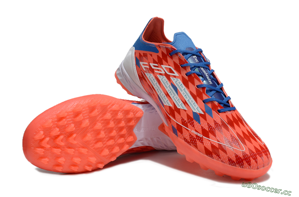Men's Thomas Müller x Adidas F50 Elite Raumdeuter TF Artificial Turf Low-Tops Football Shoes - Red/Blue/White 3