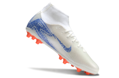 Men's Nike Mercurial Superfly 10 Academy FG Firm Ground High-Tops Football Boots - White/Blue/Orange