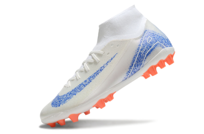 Men's Nike Mercurial Superfly 10 Academy FG Firm Ground High-Tops Football Boots - White/Blue/Orange