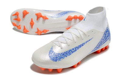 Men's Nike Mercurial Superfly 10 Academy FG Firm Ground High-Tops Football Boots - White/Blue/Orange