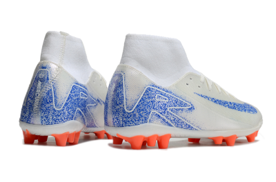 Men's Nike Mercurial Superfly 10 Academy FG Firm Ground High-Tops Football Boots - White/Blue/Orange