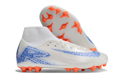Men's Nike Mercurial Superfly 10 Academy FG Firm Ground High-Tops Football Boots - White/Blue/Orange