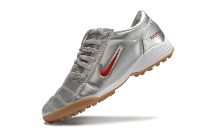 Men's Nike Total 90 II TF Artificial Turf Low-Tops Football Shoes - Silver/Red/Brown