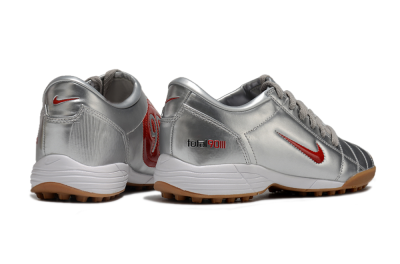 Men's Nike Total 90 II TF Artificial Turf Low-Tops Football Shoes - Silver/Red/Brown