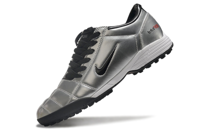 Men's Nike Total 90 II TF Artificial Turf Low-Tops Football Shoes - Silver/Black/Red