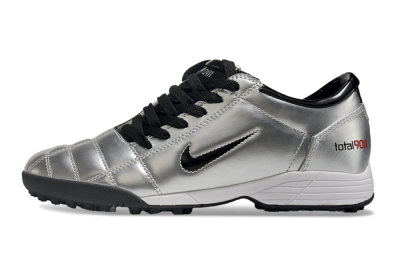 Men's Nike Total 90 II TF Artificial Turf Low-Tops Football Shoes - Silver/Black/Red