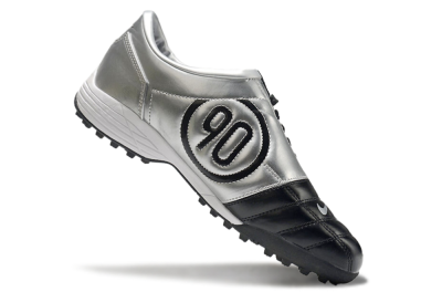 Men's Nike Total 90 II TF Artificial Turf Low-Tops Football Shoes - Silver/Black/Red