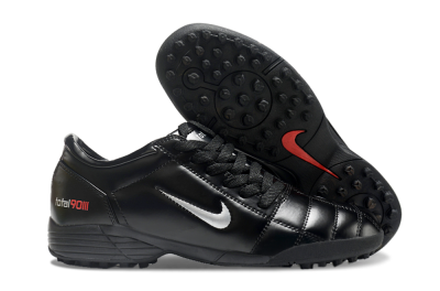 Men's Nike Total 90 II TF Artificial Turf Low-Tops Football Shoes - Black/White/Red