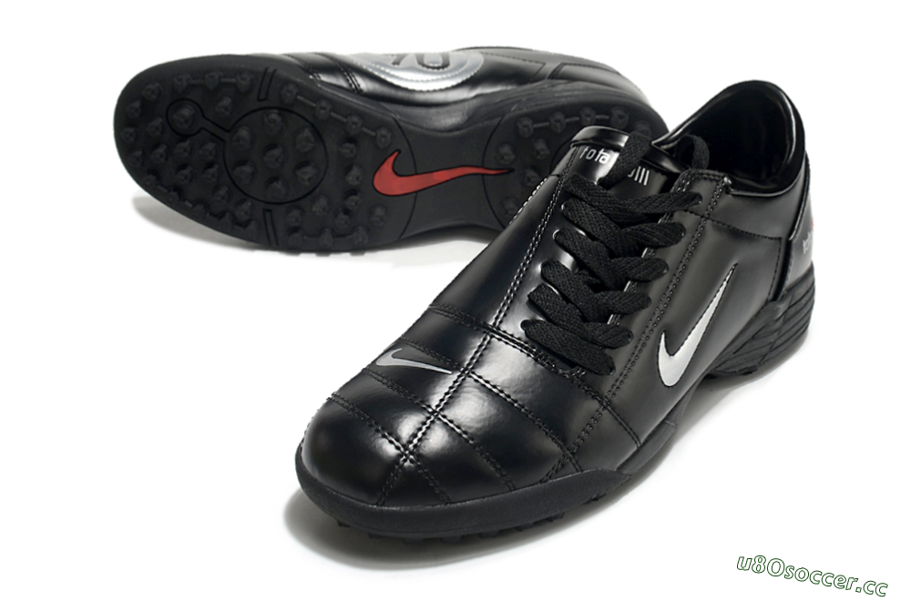 Men's Nike Total 90 II TF Artificial Turf Low-Tops Football Shoes - Black/White/Red 3