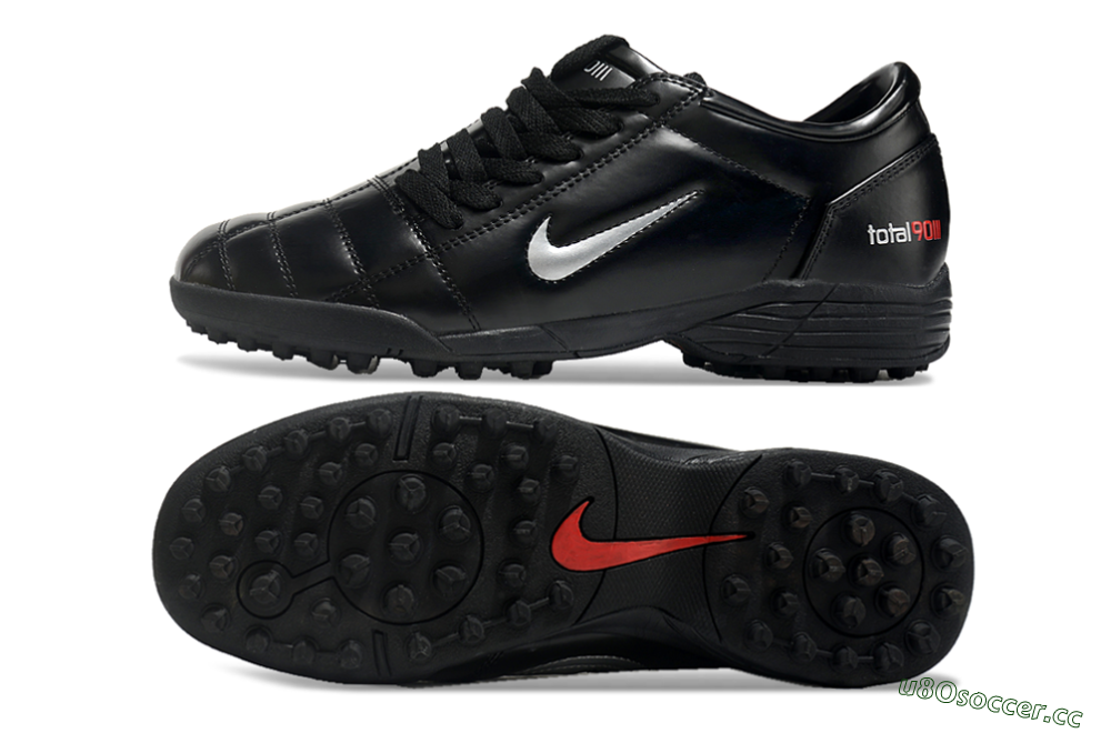 Men's Nike Total 90 II TF Artificial Turf Low-Tops Football Shoes - Black/White/Red 1