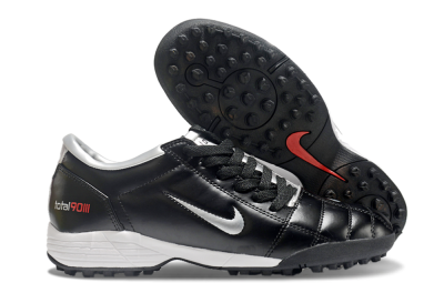 Men's Nike Total 90 II TF Artificial Turf Low-Tops Football Shoes - Black/Silver/Red