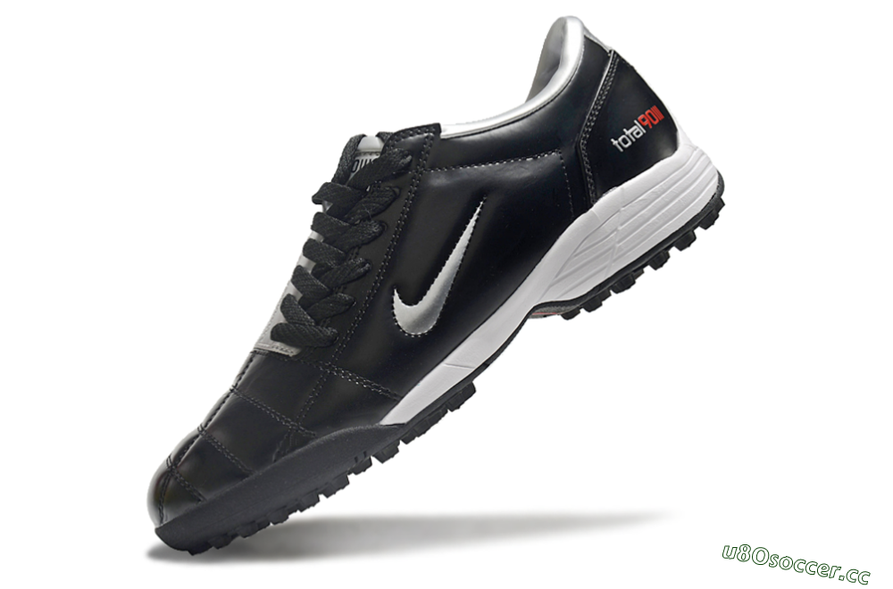 Men's Nike Total 90 II TF Artificial Turf Low-Tops Football Shoes - Black/Silver/Red 5