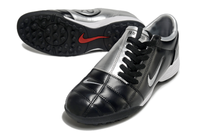 Men's Nike Total 90 II TF Artificial Turf Low-Tops Football Shoes - Black/Silver/Red
