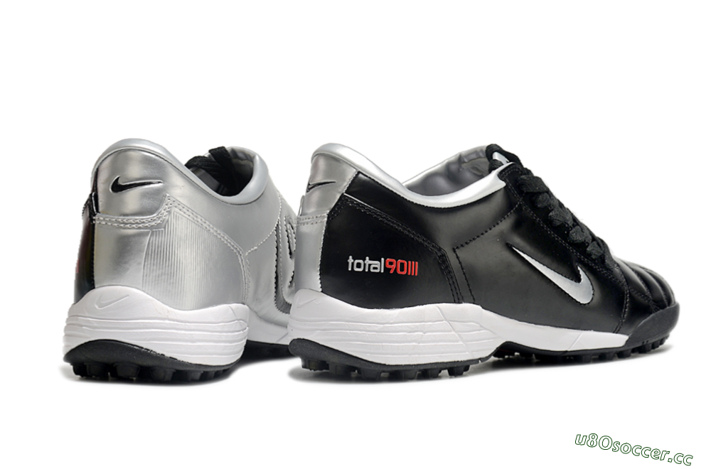 Men's Nike Total 90 II TF Artificial Turf Low-Tops Football Shoes - Black/Silver/Red 6