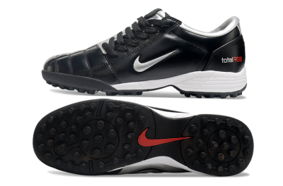Men's Nike Total 90 II TF Artificial Turf Low-Tops Football Shoes - Black/Silver/Red