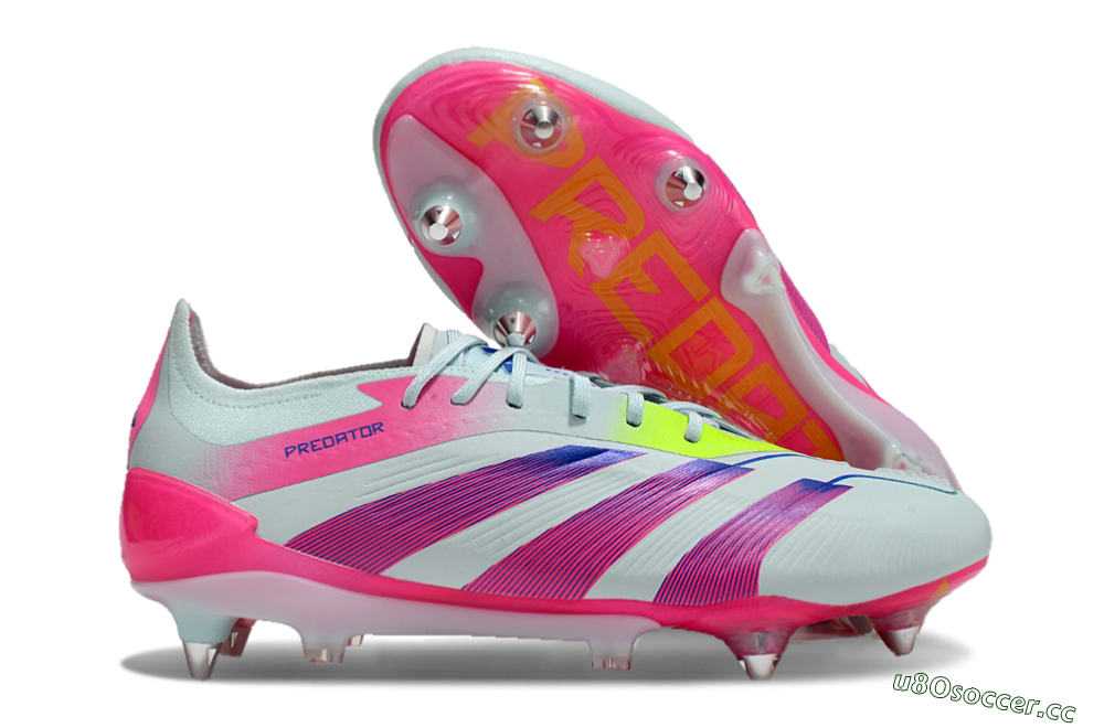 Men's Adidas Predator Elite 24 SG Soft Ground Low-Tops Football Boots - Jade/Pink/Blue 2