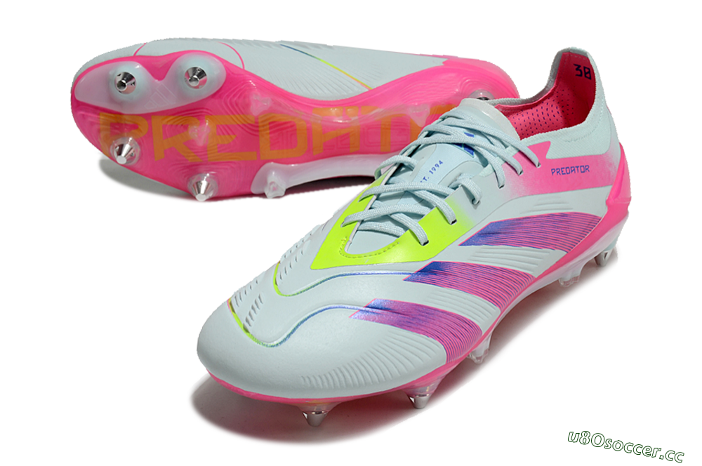 Men's Adidas Predator Elite 24 SG Soft Ground Low-Tops Football Boots - Jade/Pink/Blue 3