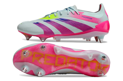 Men's Adidas Predator Elite 24 SG Soft Ground Low-Tops Football Boots - Jade/Pink/Blue