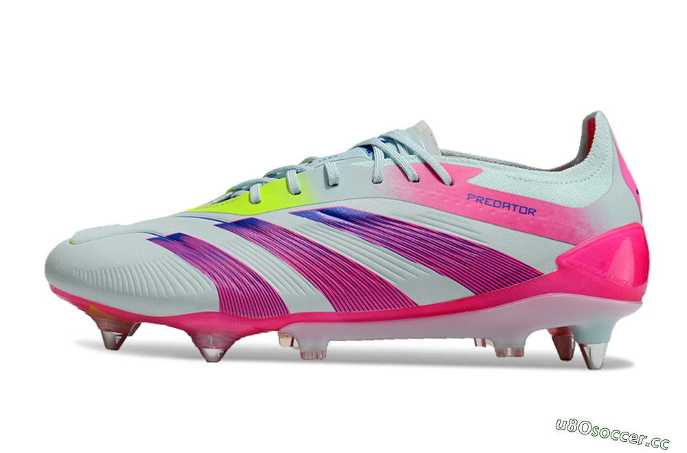 Men's Adidas Predator Elite 24 SG Soft Ground Low-Tops Football Boots - Jade/Pink/Blue 0