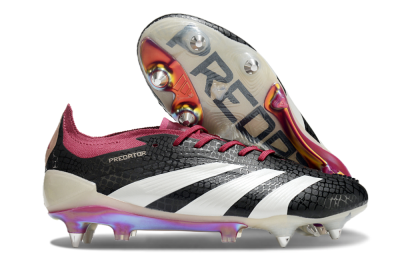 Men's Adidas Predator Elite 24 SG Soft Ground Low-Tops Football Boots - Black/White/Red