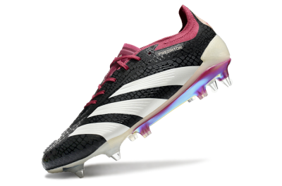 Men's Adidas Predator Elite 24 SG Soft Ground Low-Tops Football Boots - Black/White/Red