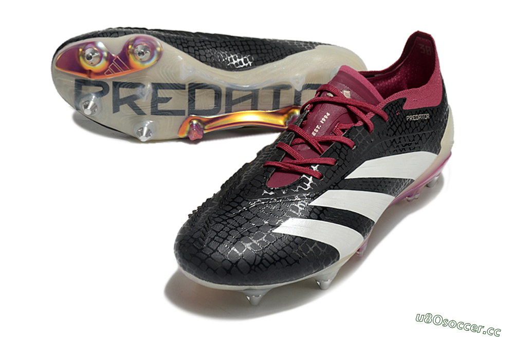 Men's Adidas Predator Elite 24 SG Soft Ground Low-Tops Football Boots - Black/White/Red 3