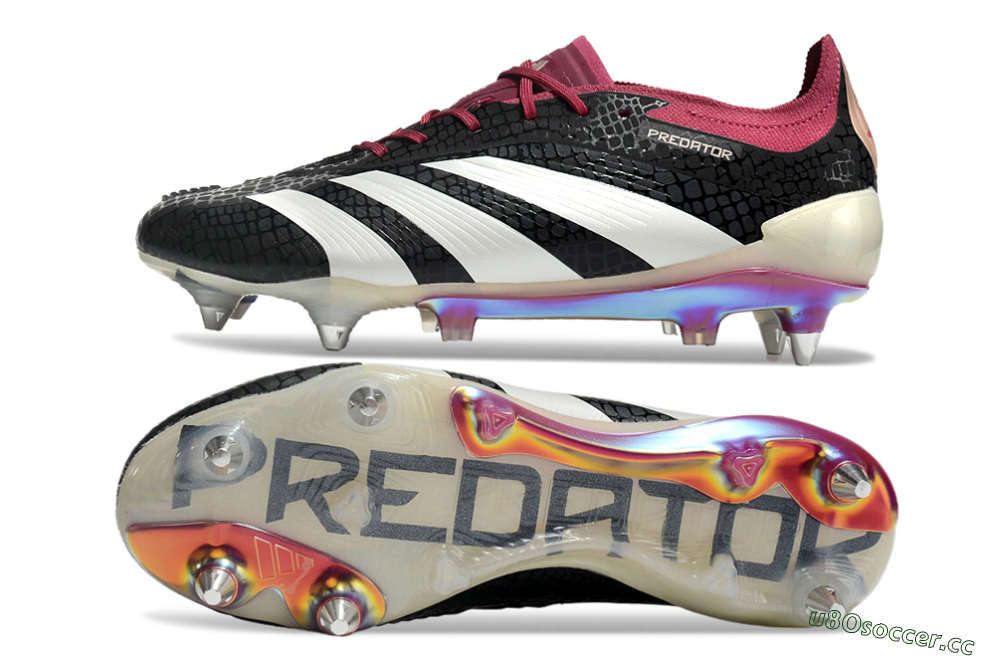 Men's Adidas Predator Elite 24 SG Soft Ground Low-Tops Football Boots - Black/White/Red 1