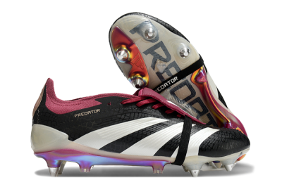 Men's Adidas Predator Elite Foldover Tongue SG Soft Ground Low-Tops Football Boots - Black/White/Red