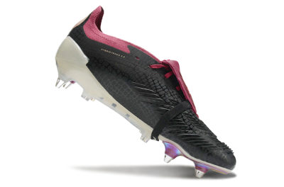 Men's Adidas Predator Elite Foldover Tongue SG Soft Ground Low-Tops Football Boots - Black/White/Red