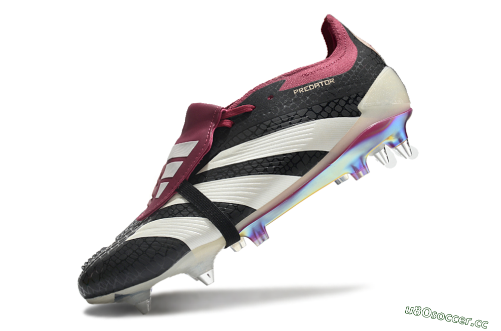 Men's Adidas Predator Elite Foldover Tongue SG Soft Ground Low-Tops Football Boots - Black/White/Red 5
