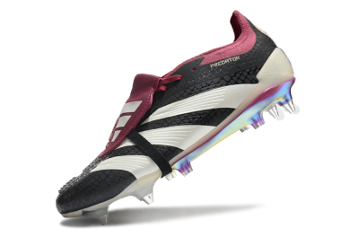 Men's Adidas Predator Elite Foldover Tongue SG Soft Ground Low-Tops Football Boots - Black/White/Red