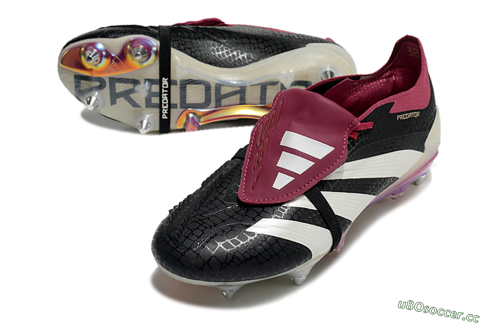 Men's Adidas Predator Elite Foldover Tongue SG Soft Ground Low-Tops Football Boots - Black/White/Red 3
