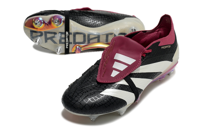 Men's Adidas Predator Elite Foldover Tongue SG Soft Ground Low-Tops Football Boots - Black/White/Red