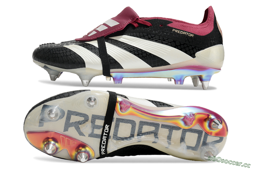 Men's Adidas Predator Elite Foldover Tongue SG Soft Ground Low-Tops Football Boots - Black/White/Red 1