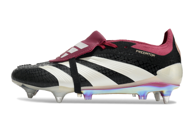 Men's Adidas Predator Elite Foldover Tongue SG Soft Ground Low-Tops Football Boots - Black/White/Red